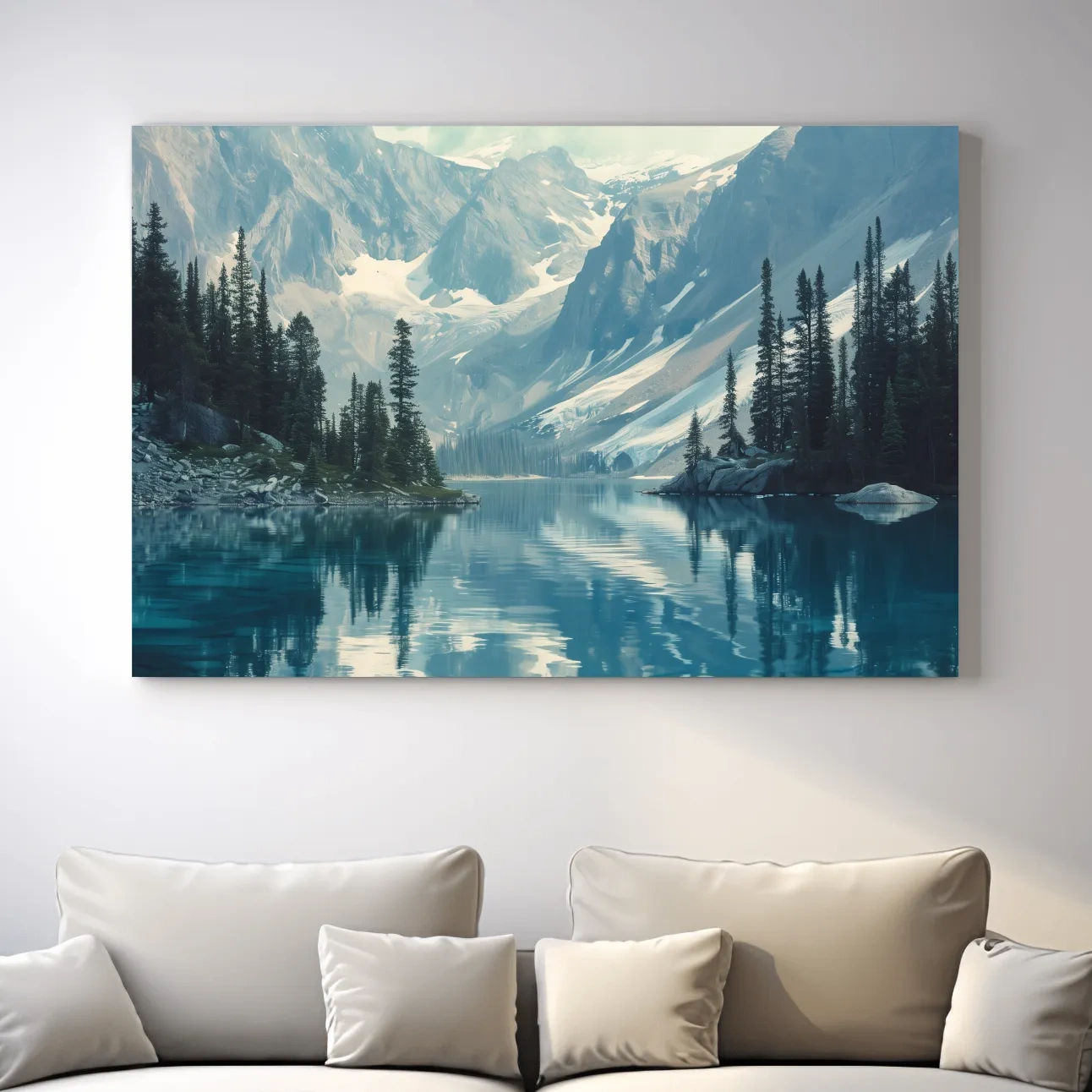 Rocky Mountains Turquoise Alpine Lake Reflection Photography - Pacific Northwest Mountain Wall Art