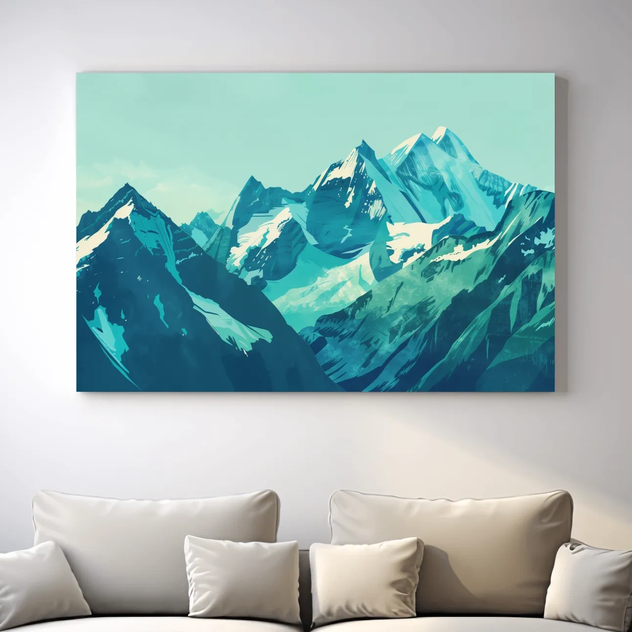Mountain glacier artwork, stylized vector art