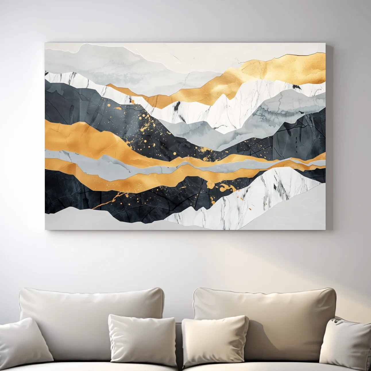 Abstract Layered Mountains - Elegant Modern Landscape Wall Art