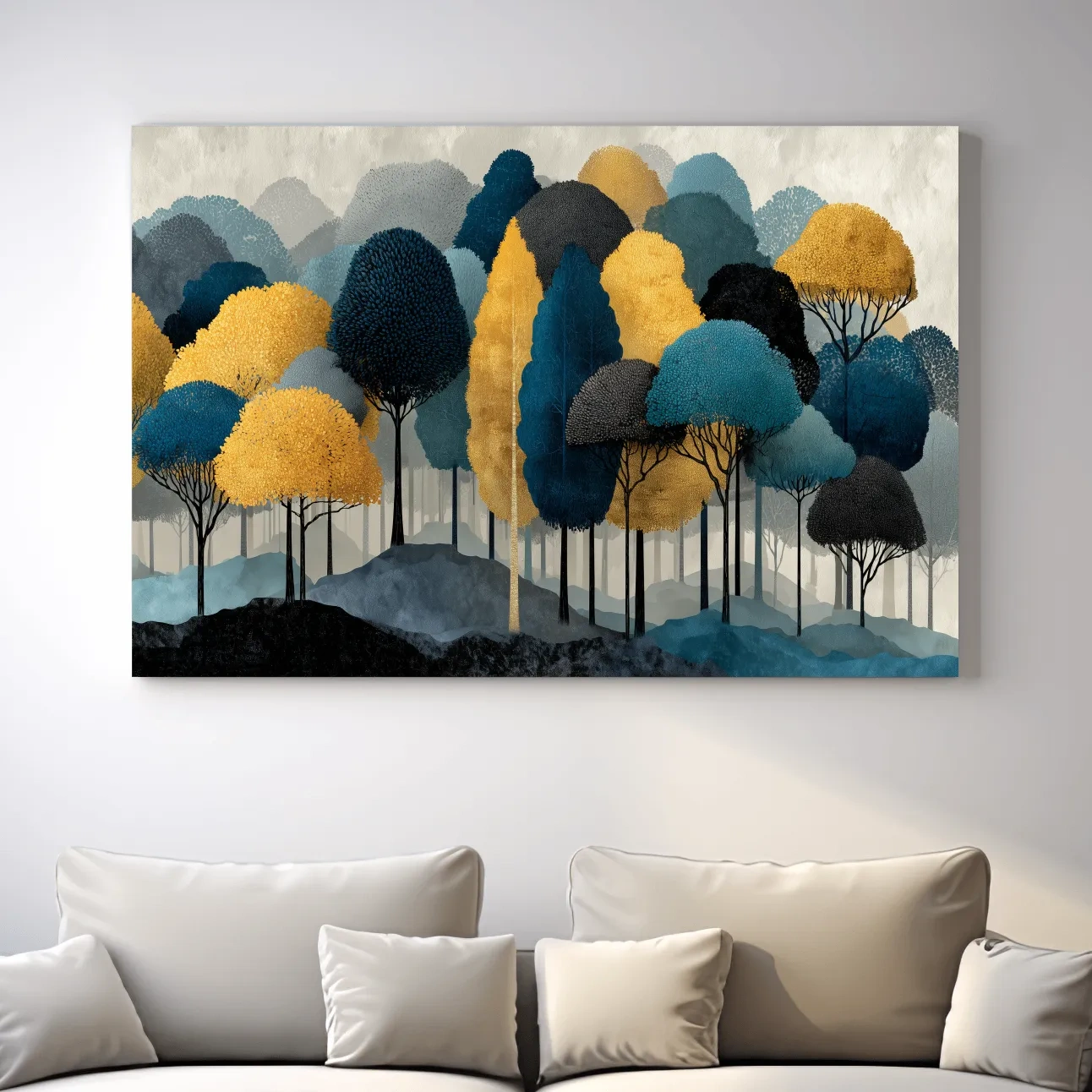 Abstract Woodland Forest Landscape - Contemporary Bohemian Wall Art