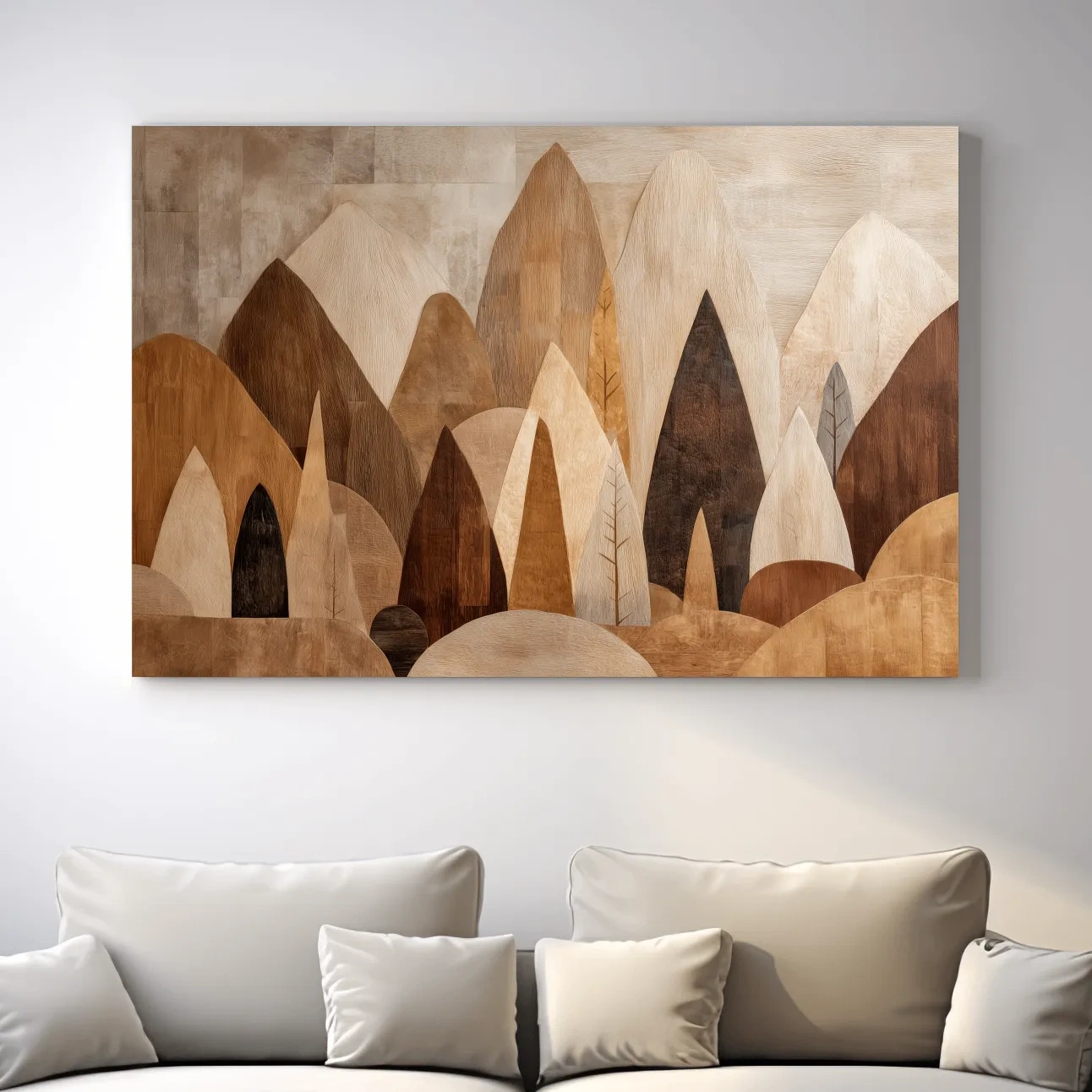 Earthy Abstract Boho Mountains - Modern Minimalist Forest Wall Art