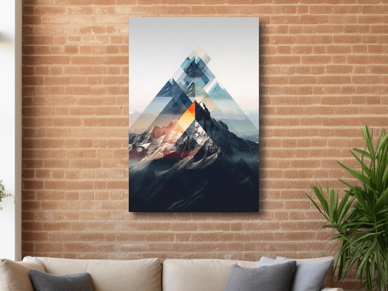 Geometric photographic mountain art