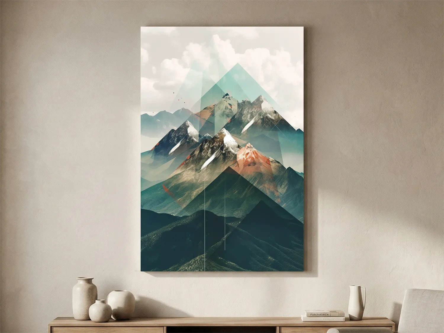 Geometric Alpine Mountain Peaks - Modern Abstract Landscape Wall Art