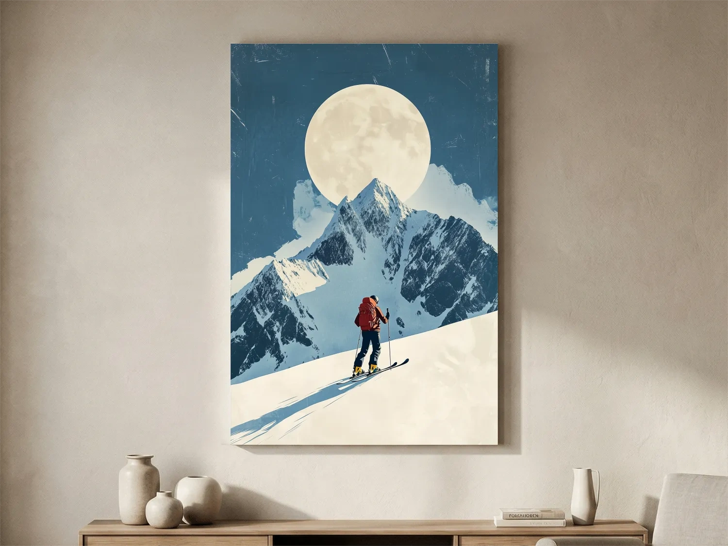 Retro Ski Poster Wall Art - Vintage Winter Artwork
