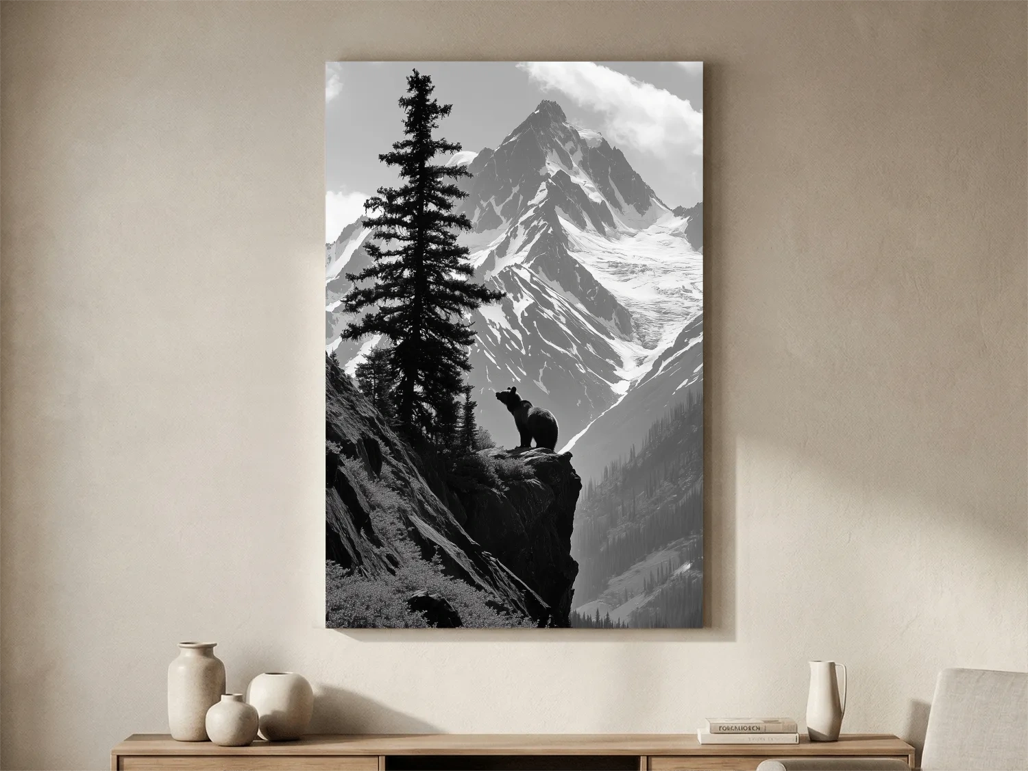 Grizzly Bear Mountain Vista - Photographic Alpine Wilderness Wall Art
