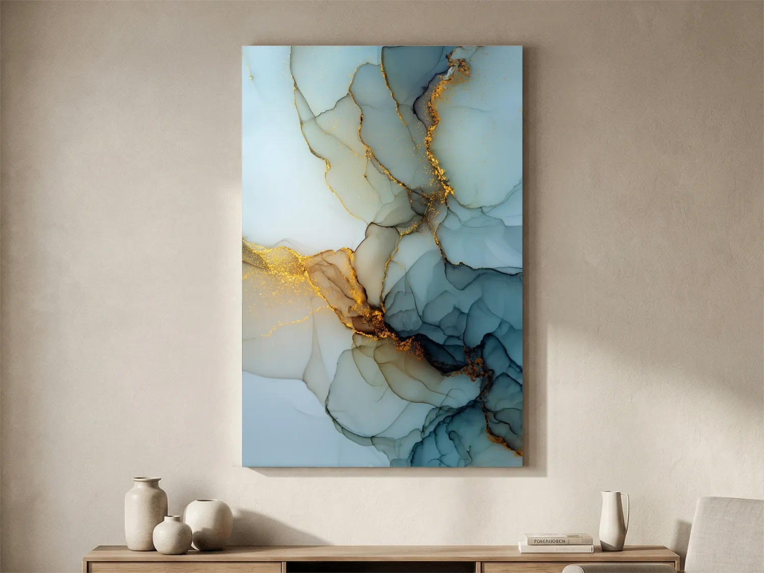 Elegant Alcohol Ink Abstract - Modern Marble Effect Wall Art