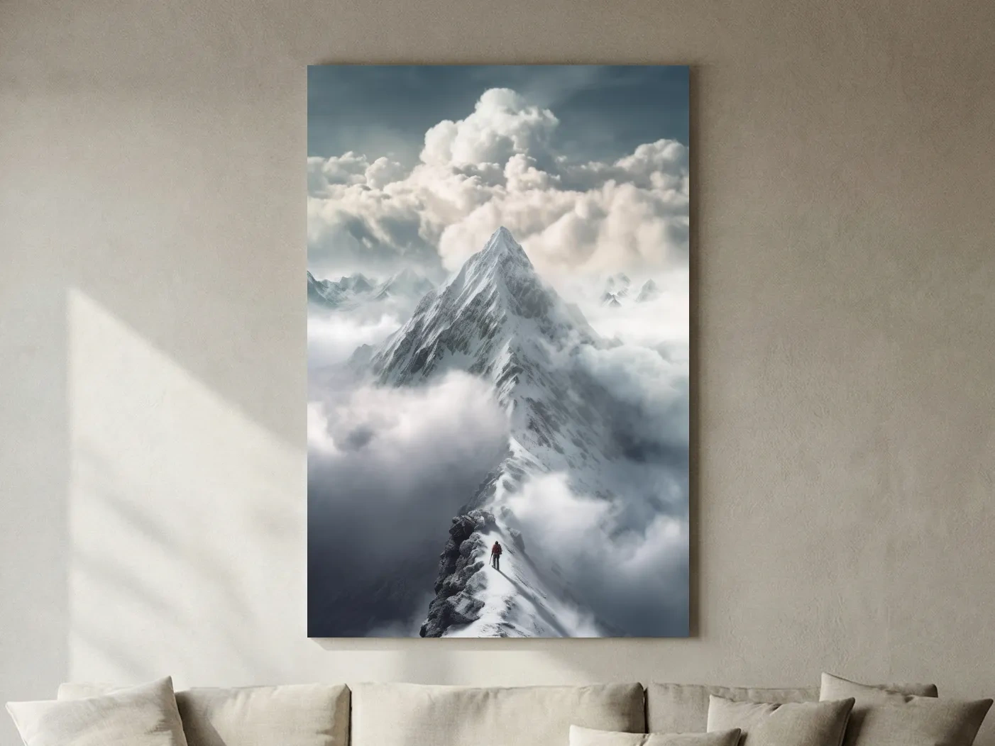 Snowcapped Peak Above The Clouds - Dramatic Alpine Summit Wall Art