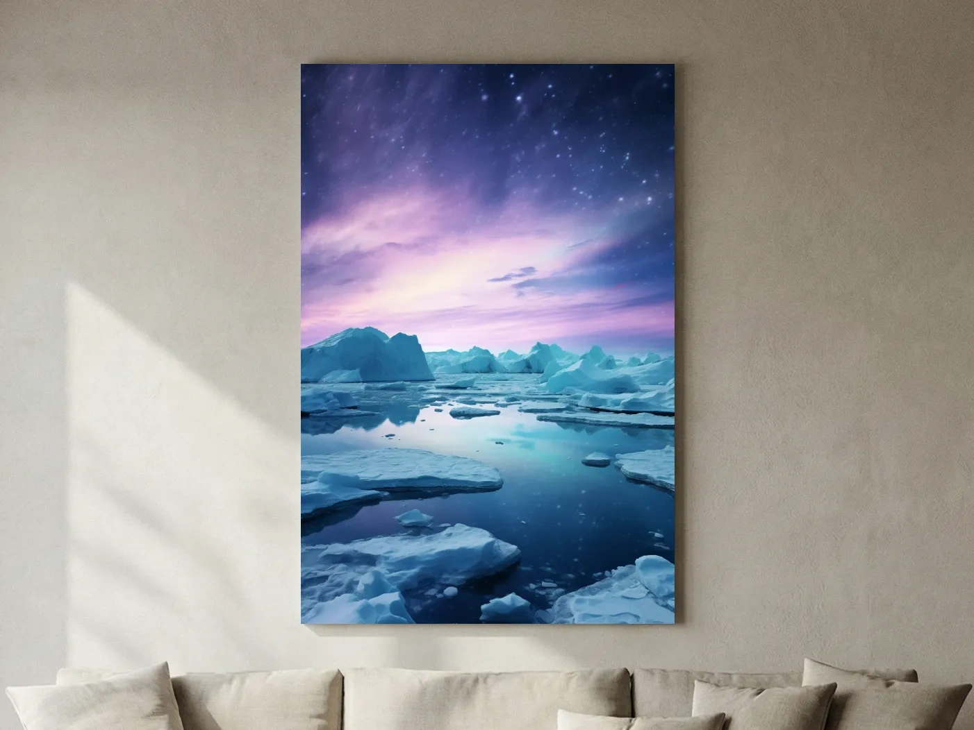 Ethereal Arctic Iceberg Aurora Sky - Dreamy Polar Northern Lights Wall Art