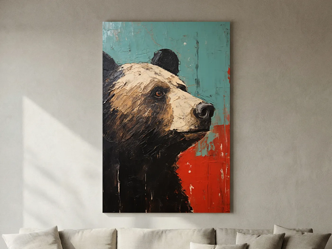 Black Bear Portrait Painting - Rutsic Wildlife Wall Art