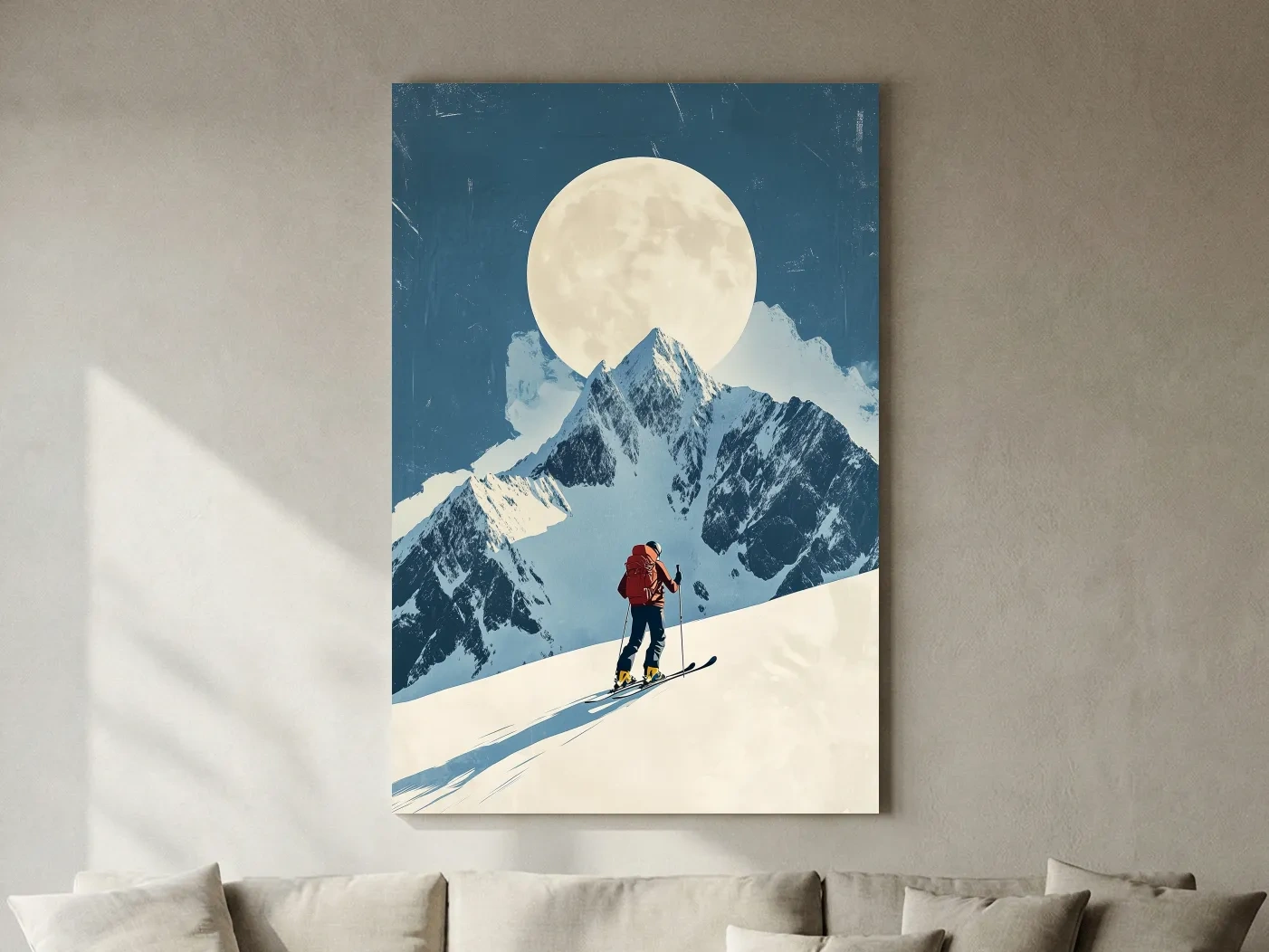 Retro Ski Poster Wall Art - Vintage Winter Artwork