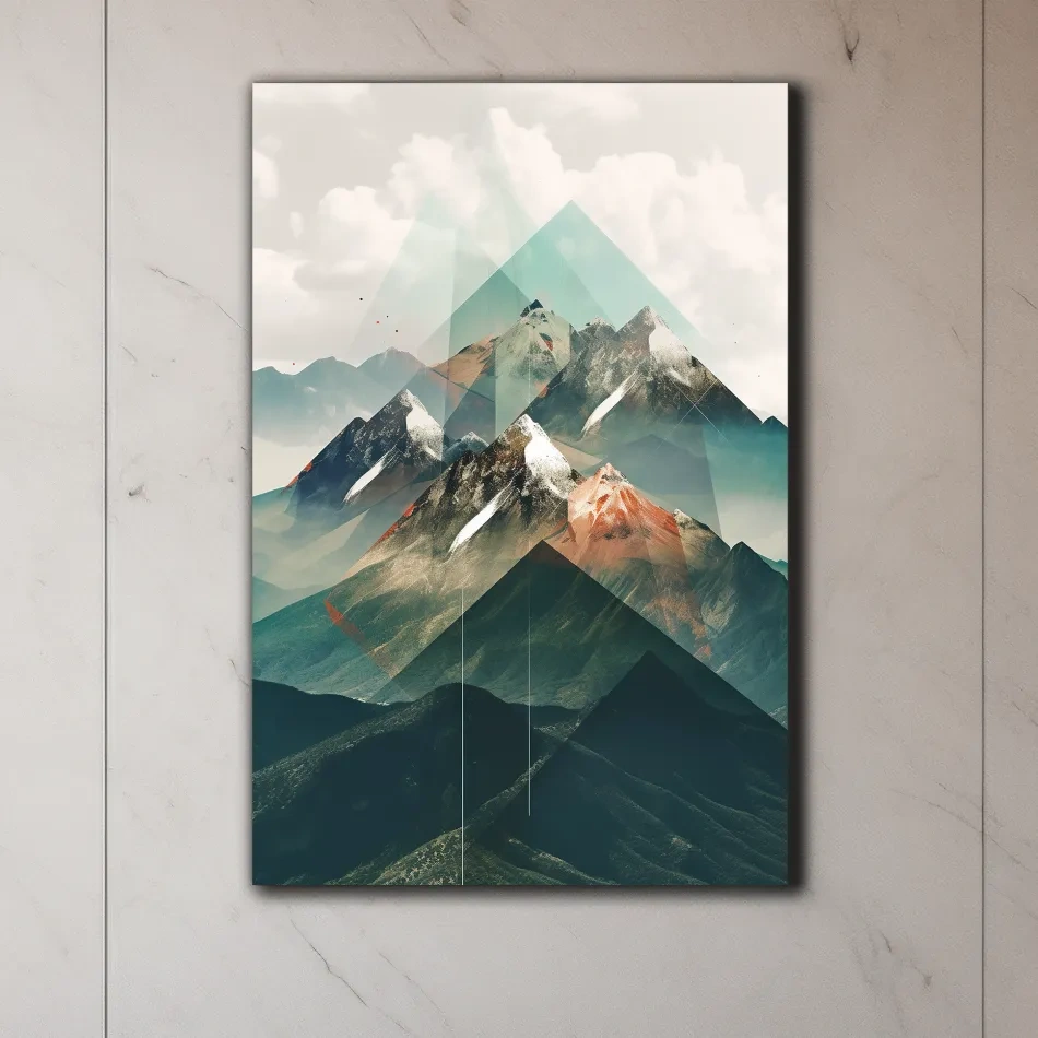 Geometric Alpine Mountain Peaks - Modern Abstract Landscape Wall Art