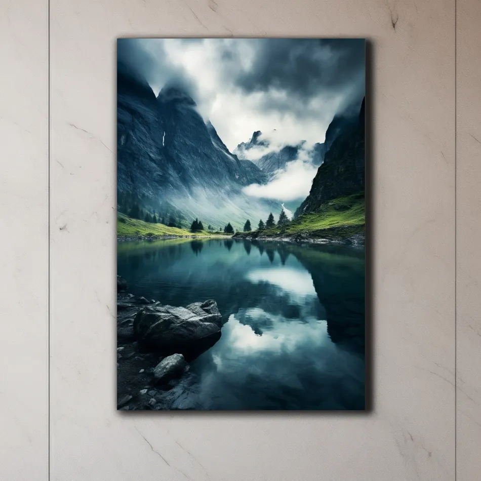 Photographic art, valley of morning mist