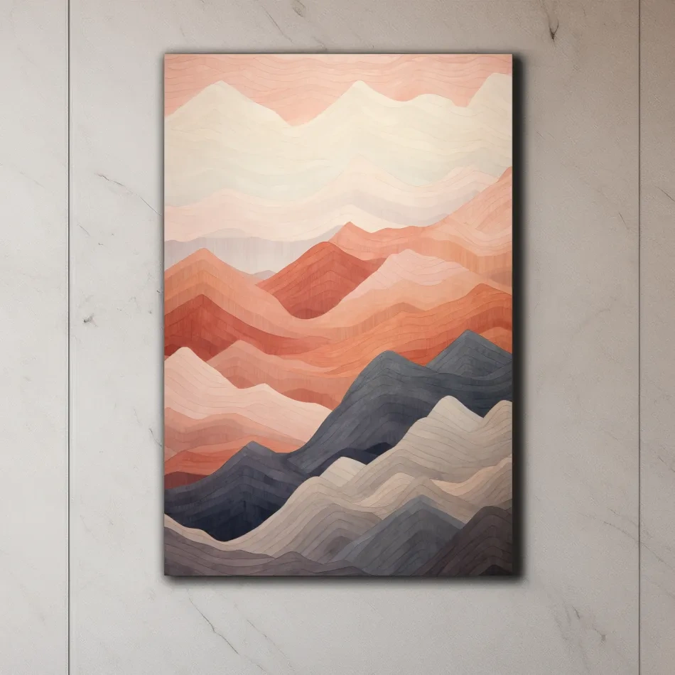 Pastel patterns, rolling mountain shapes