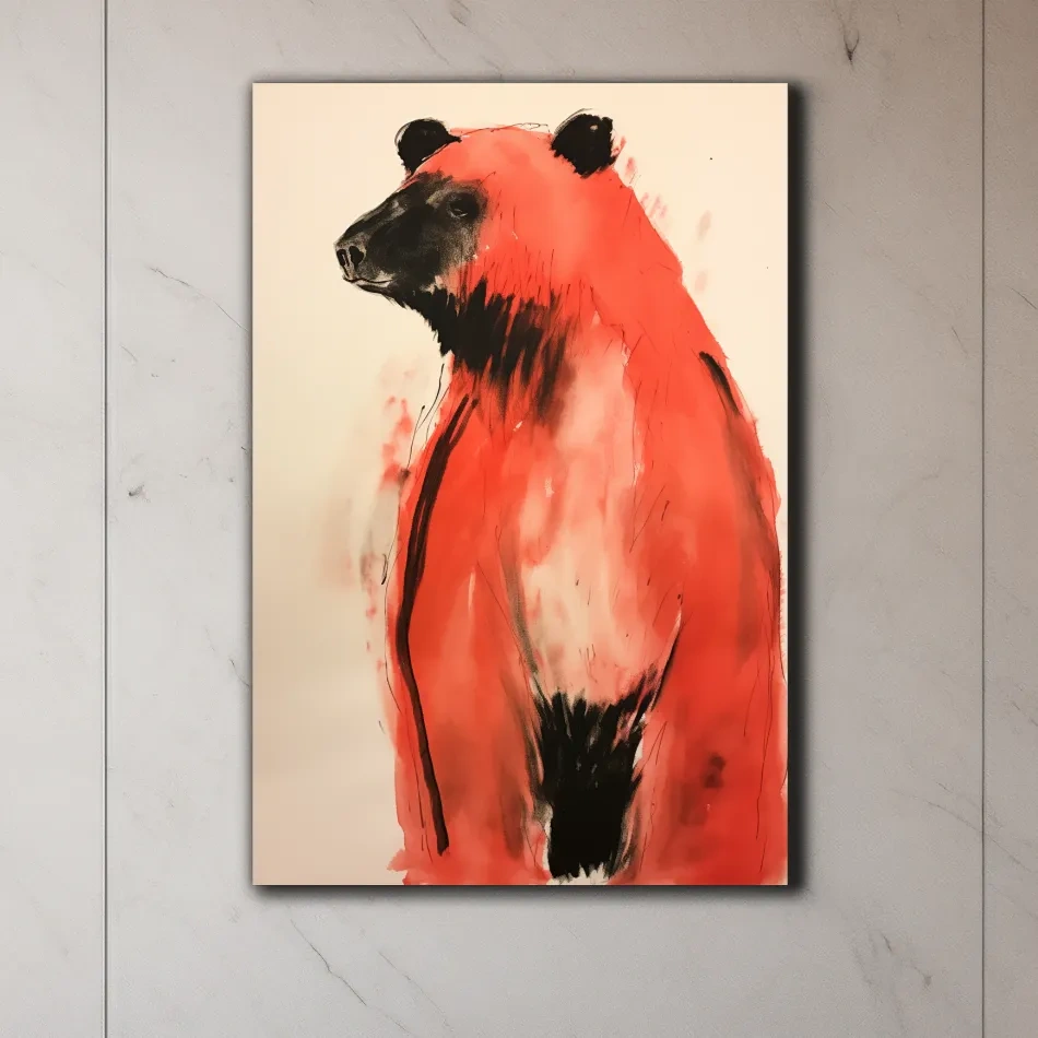 Impressionist watercolour painting of a bear