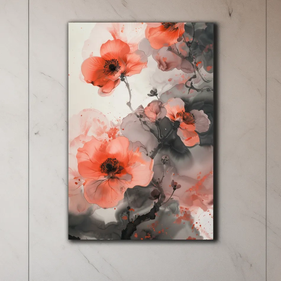 Watercolor flower painting, floral wall art