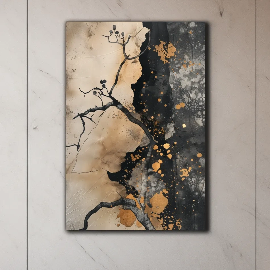 Abstract modern artwork, cracked textured effect