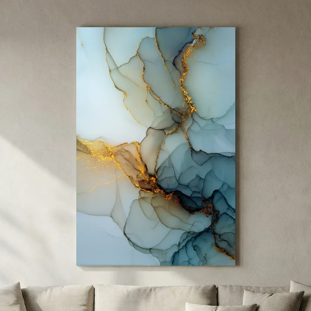 Elegant Alcohol Ink Abstract - Modern Marble Effect Wall Art