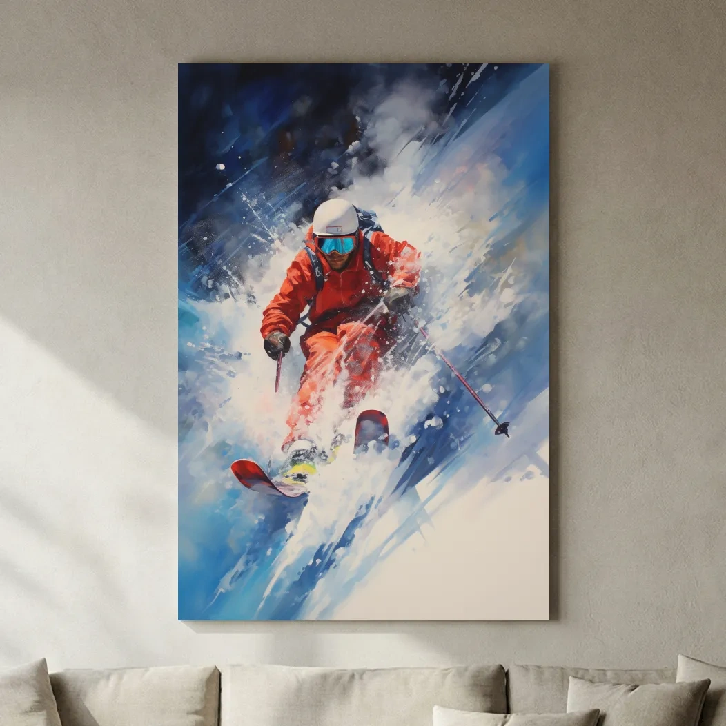 Powder Skier Dynamic Painting - Winter Sports Wall Art