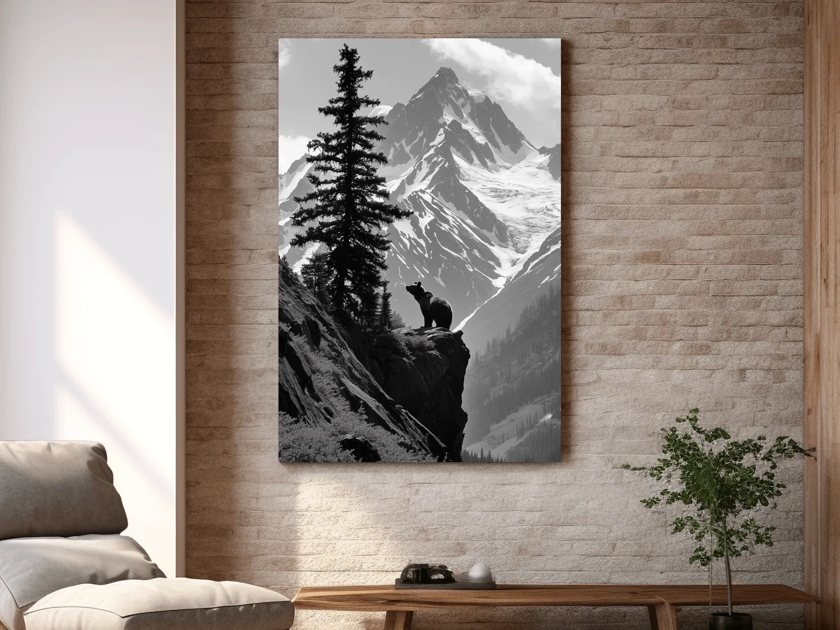 Grizzly Bear Mountain Vista - Photographic Alpine Wilderness Wall Art