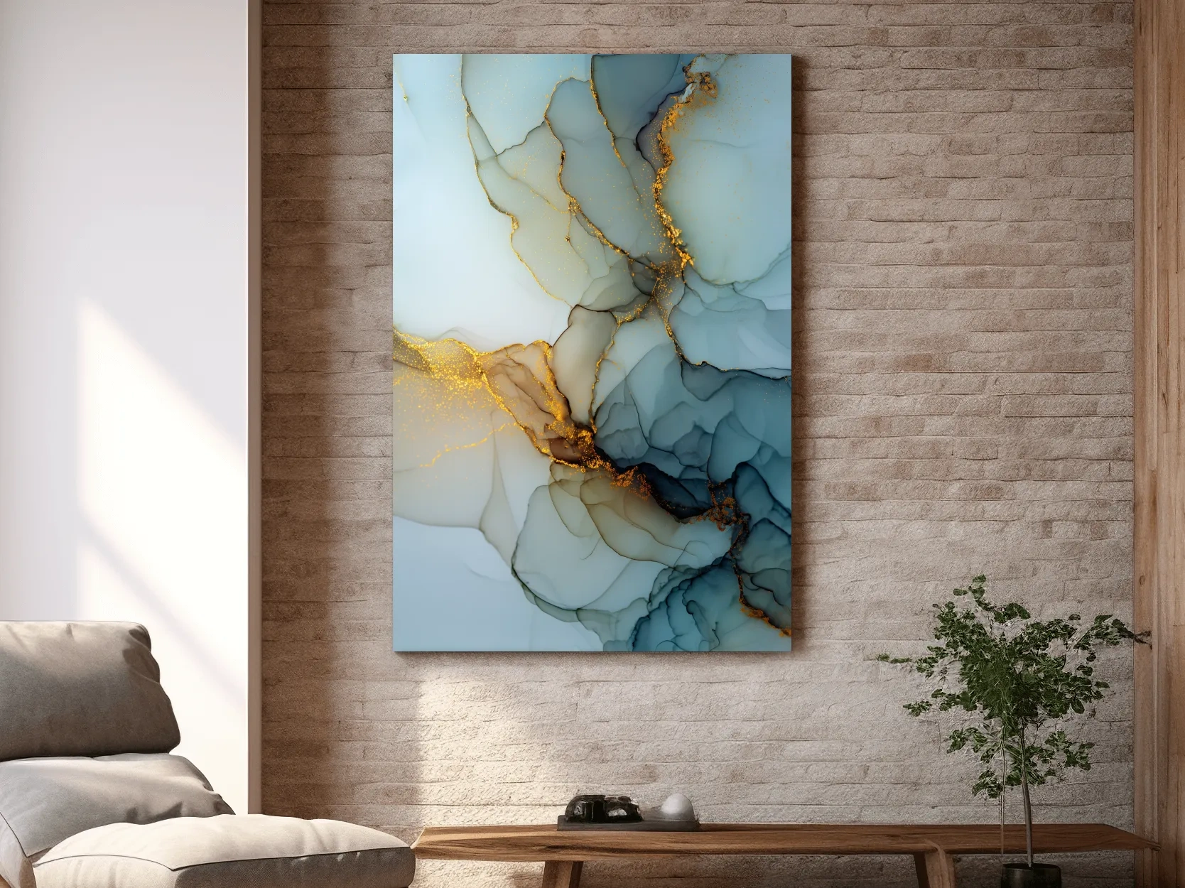 Elegant Alcohol Ink Abstract - Modern Marble Effect Wall Art