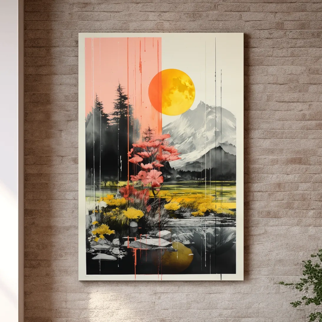 Colorful alpine flowers, illustrative artwork
