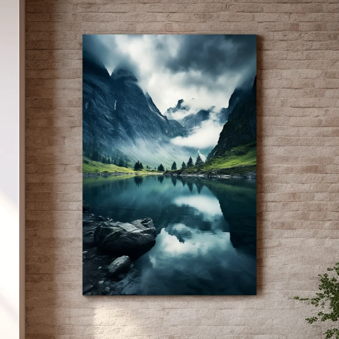 Photographic art, valley of morning mist