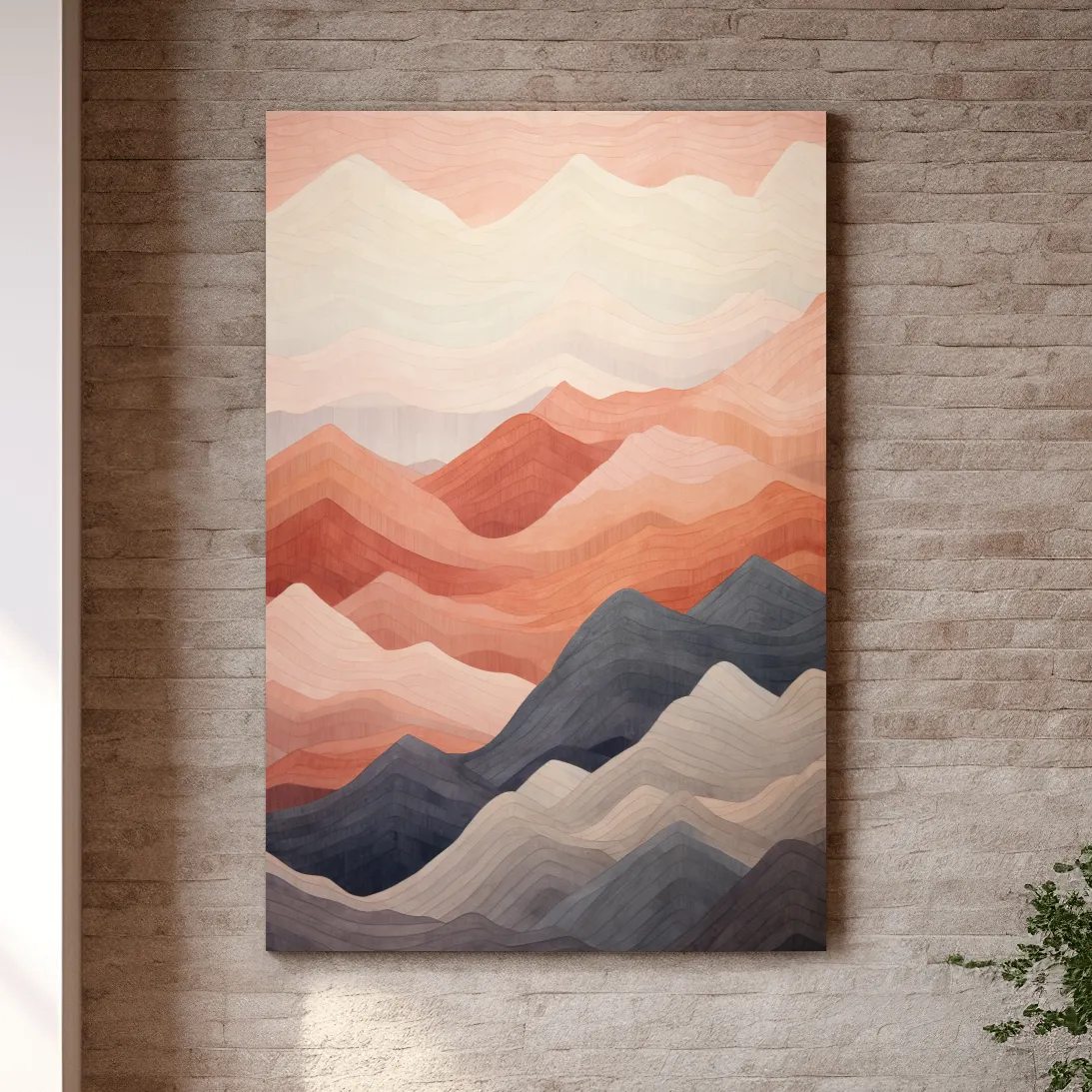 Pastel patterns, rolling mountain shapes