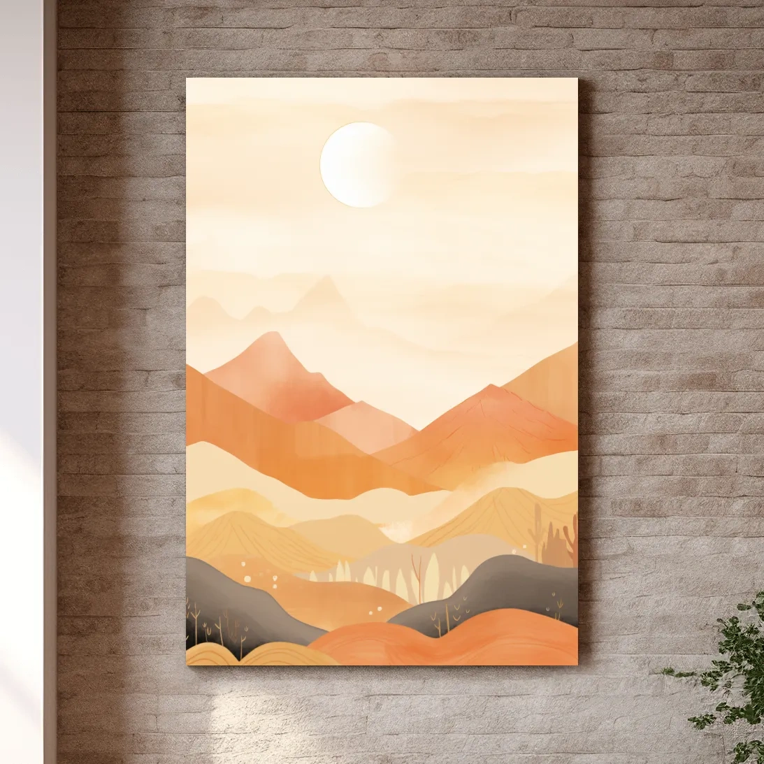 Watercolour illustration of subtle mountain shapes in the mist