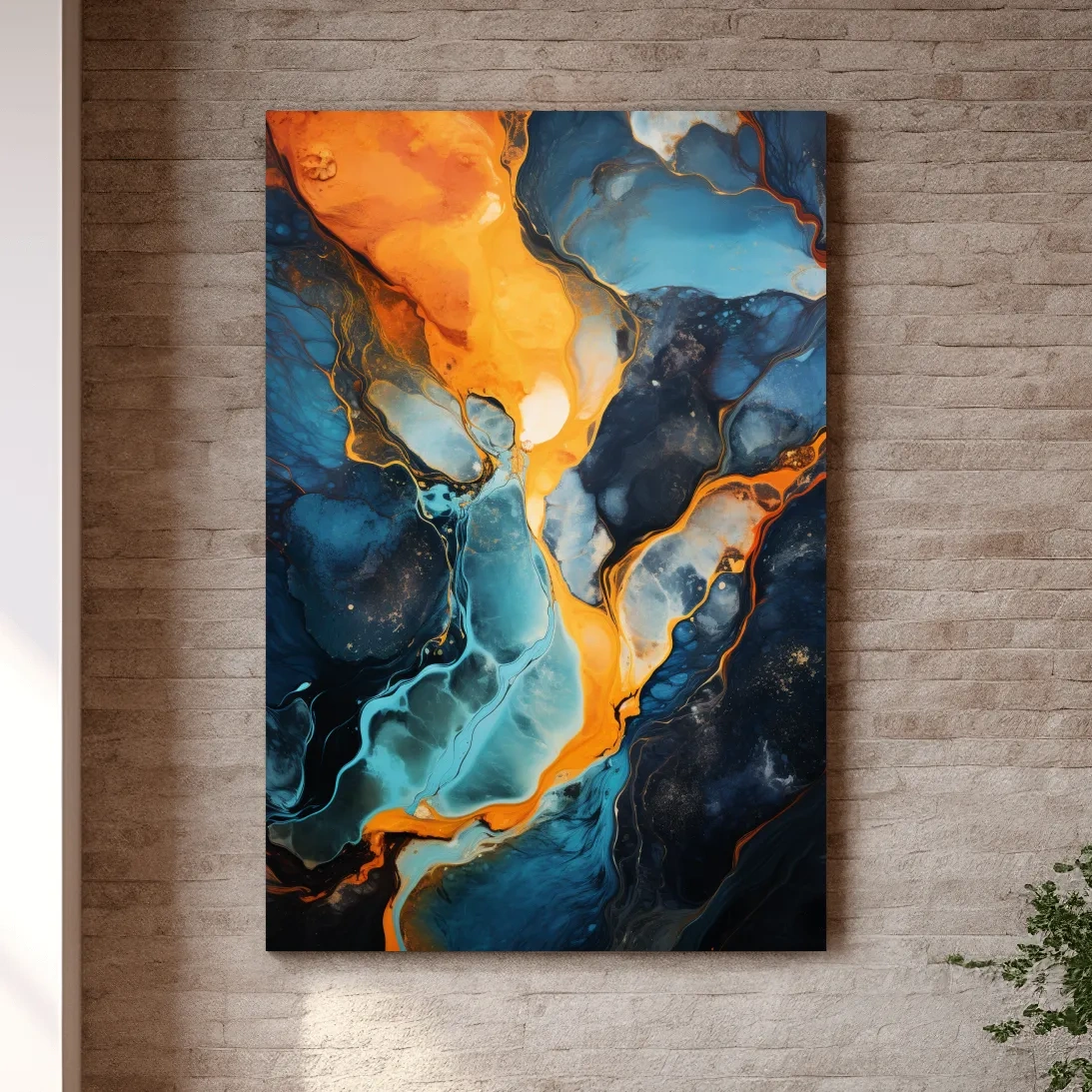 Elegant abstract art, river flowing through the rocks