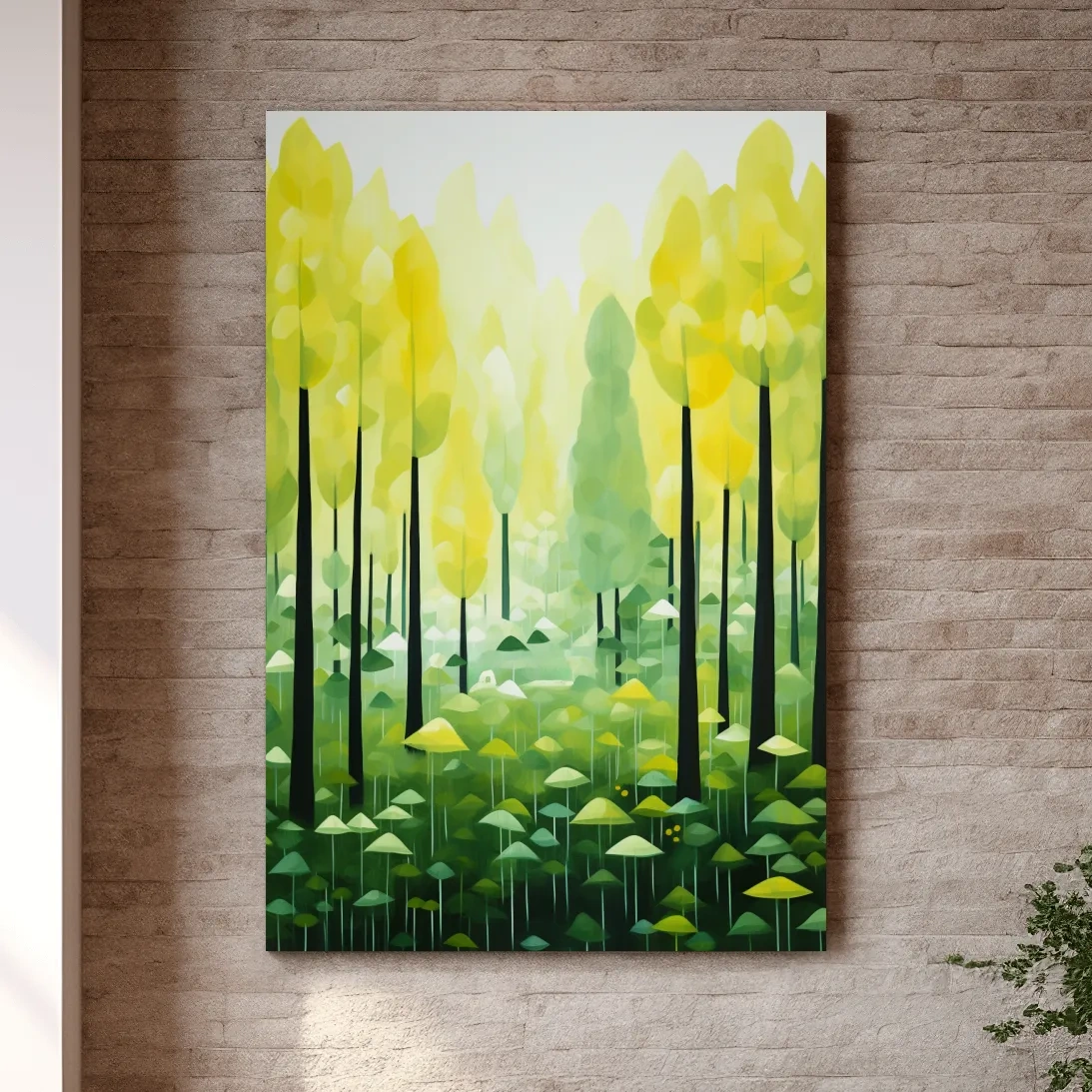 Happy illustration of a surreal storybook forest