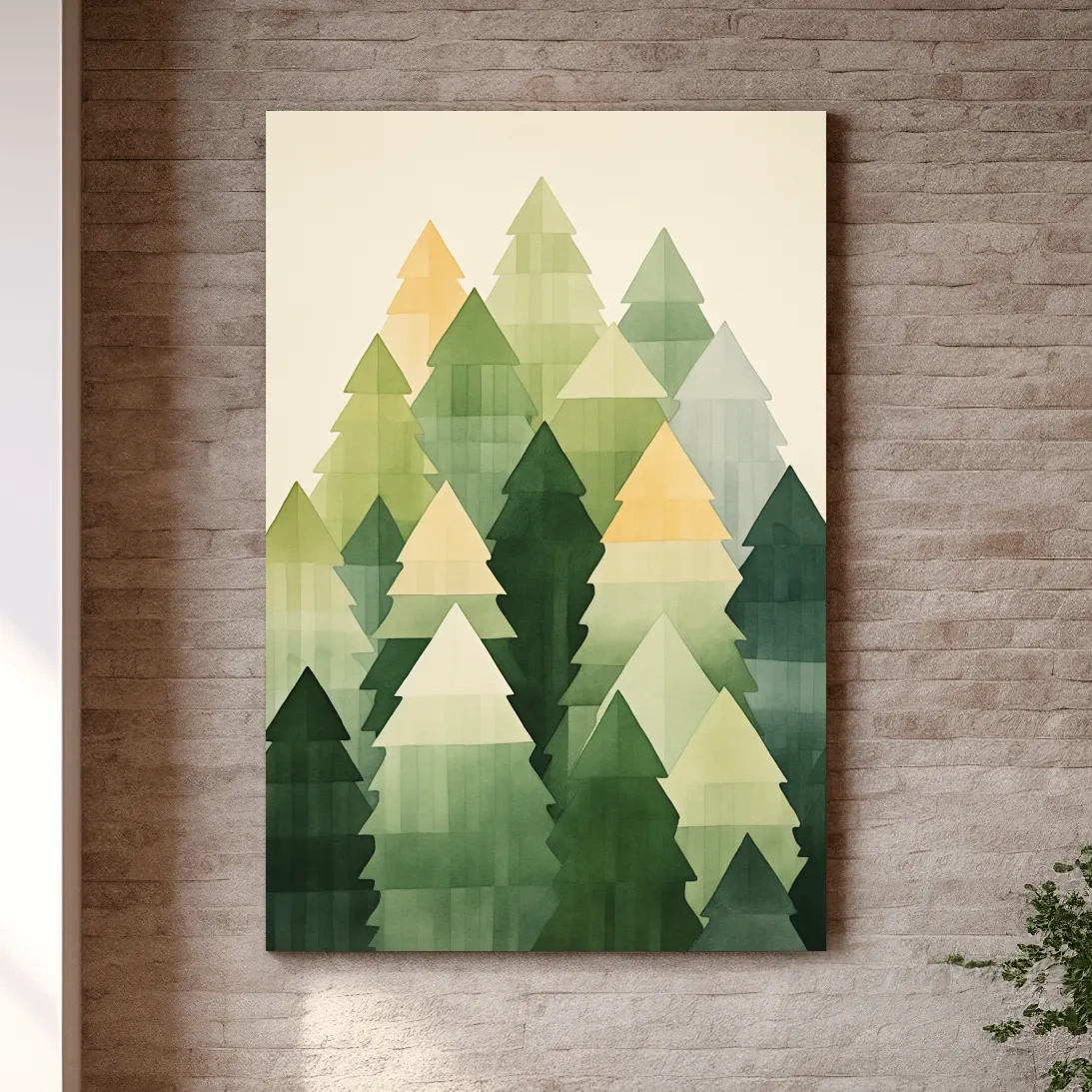 Rustic bohemian forest watercolor painting wall art