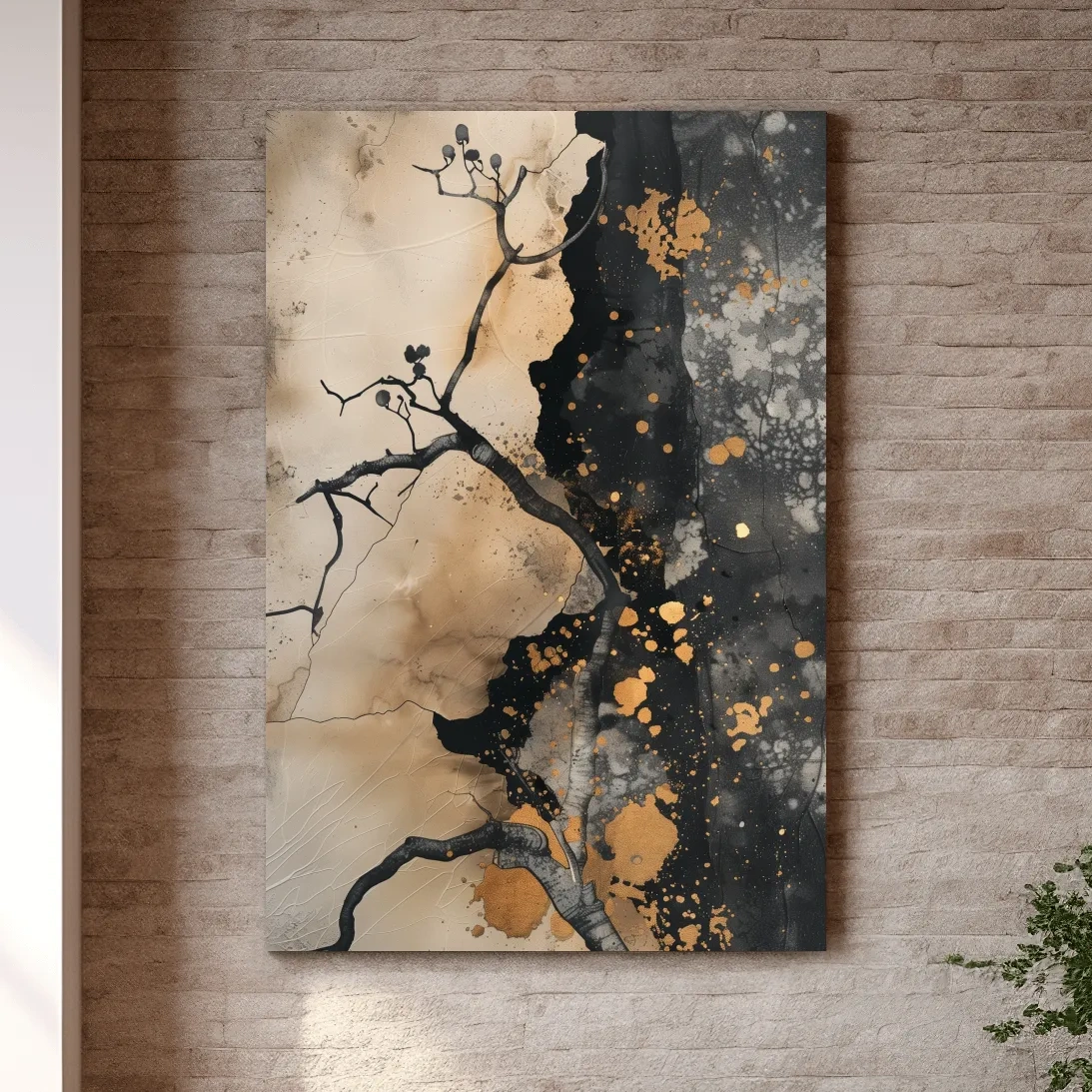 Abstract modern artwork, cracked textured effect