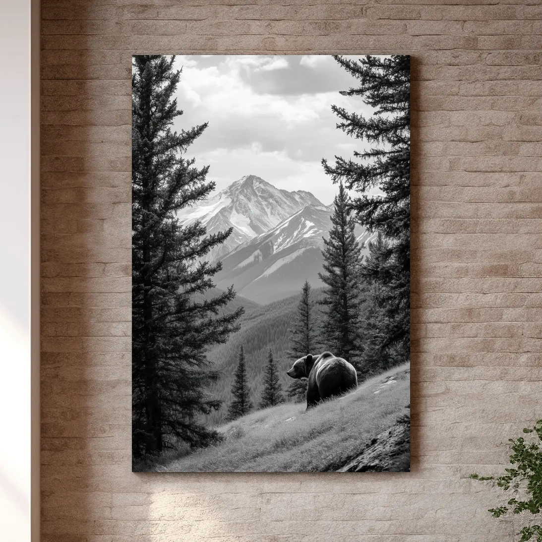 Grizzly bear in the alpine meadows, photographic wildlife artwork