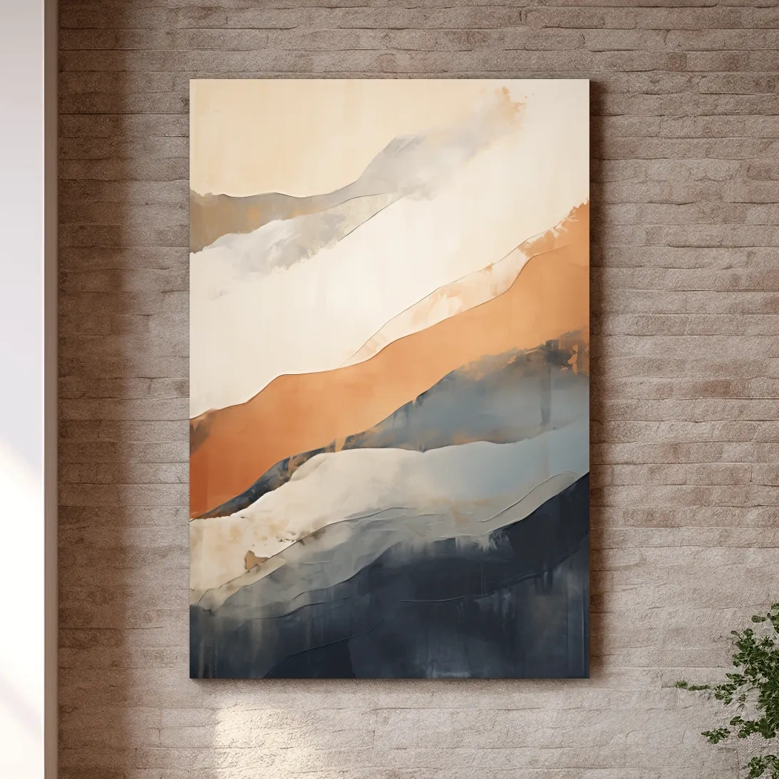 Minimalist Abstract Mountain Layers Painting - Modern Watercolor Landscape Wall Art