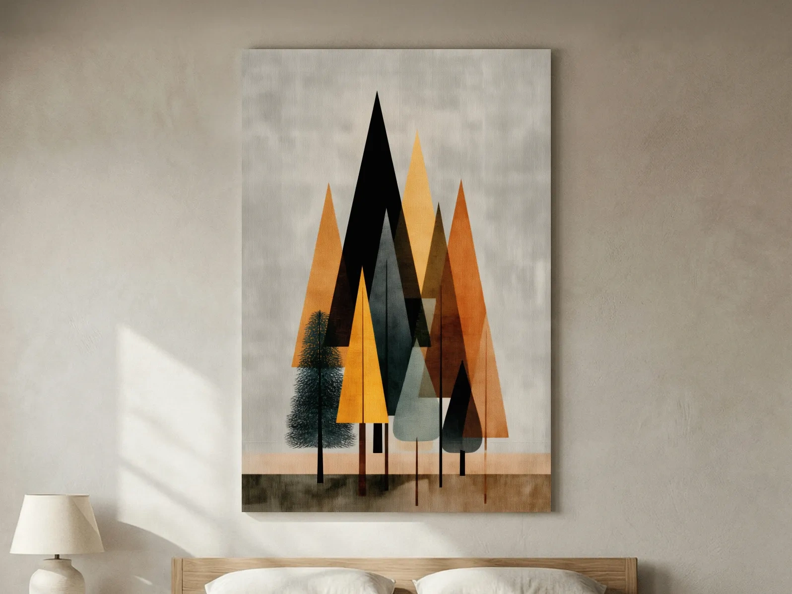 Minimalist Geometric Pine Tree Forest - Mid Century Modern Scandinavian Wall Art