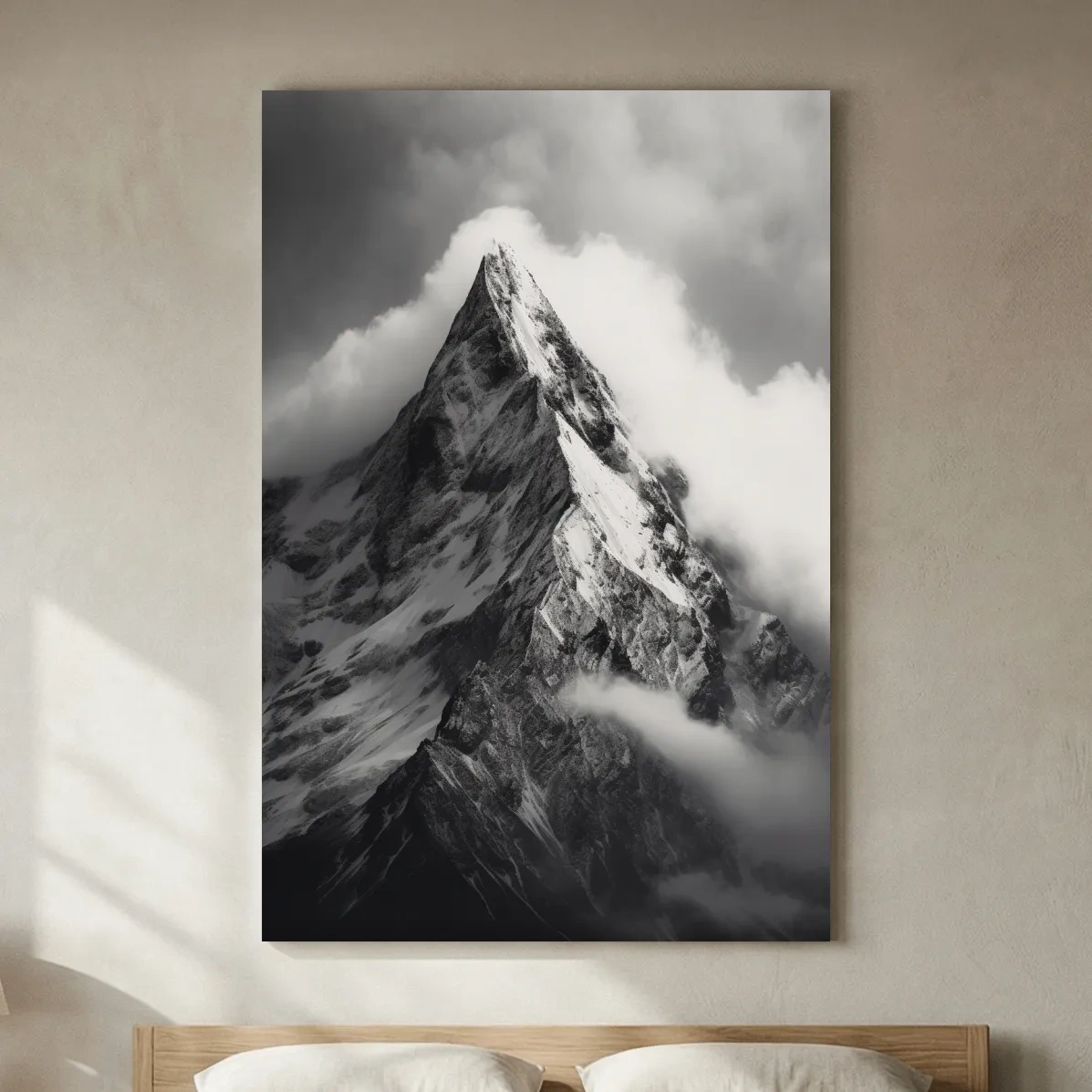 Moody Black And White Glacier Peak - Photographic Alpine Mountain Wall Art