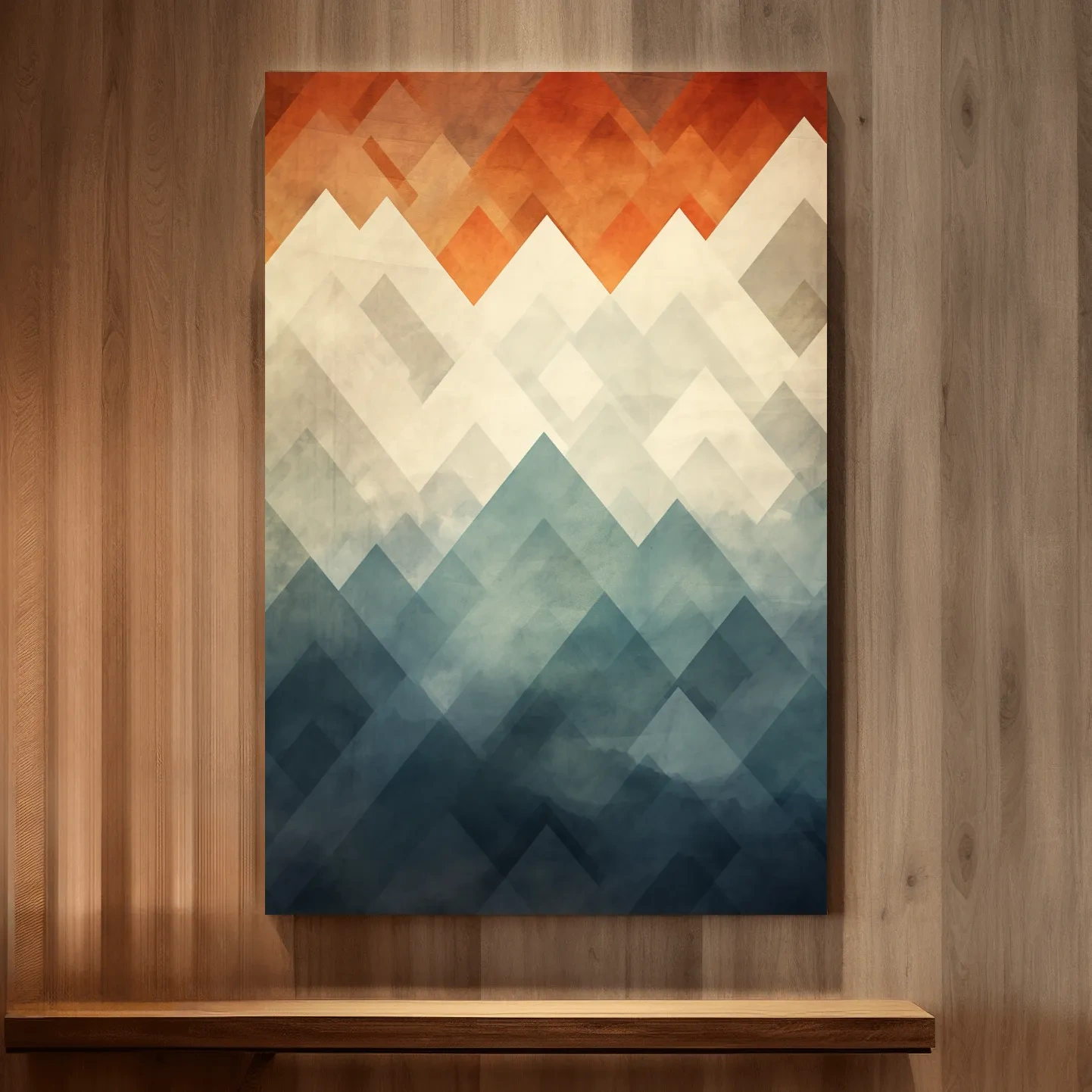 Mid century art, triangular mountain patterns
