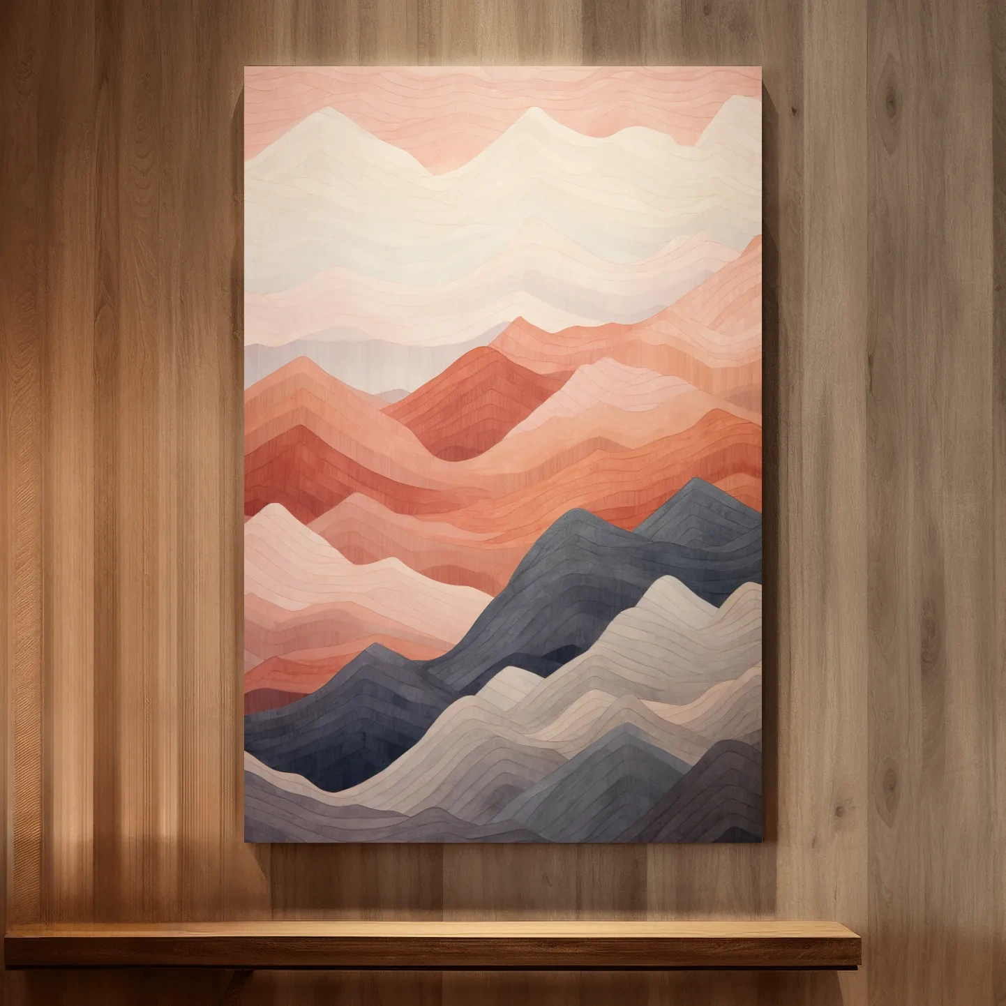 Pastel patterns, rolling mountain shapes