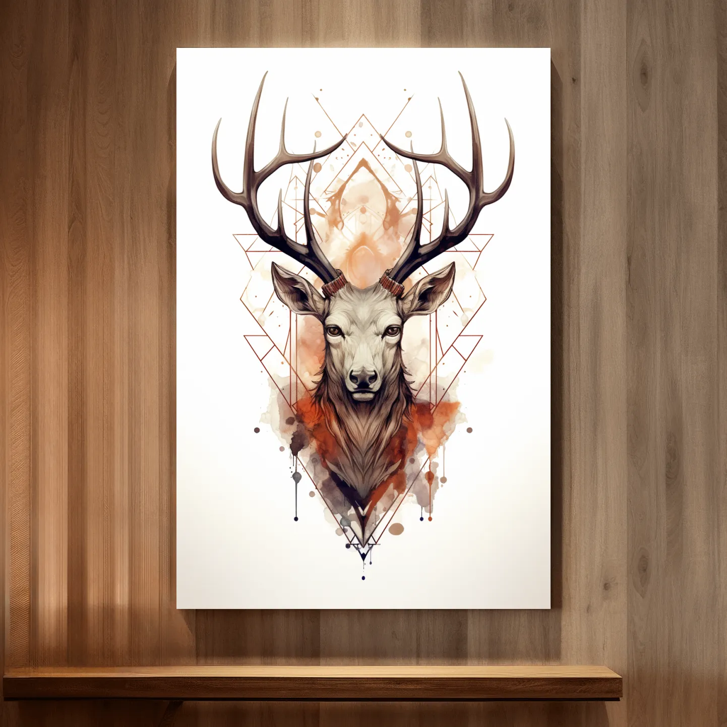 Ornate patterned illustration of a deers head