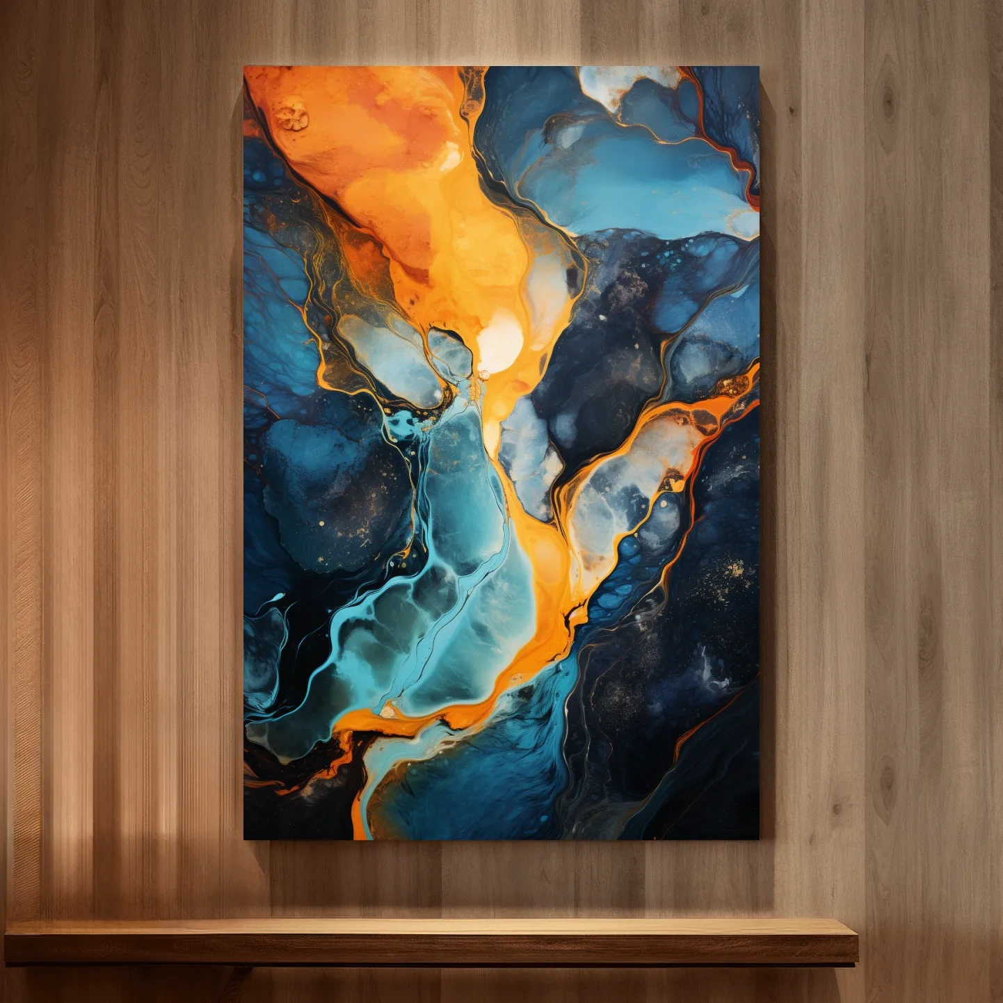 Elegant abstract art, river flowing through the rocks