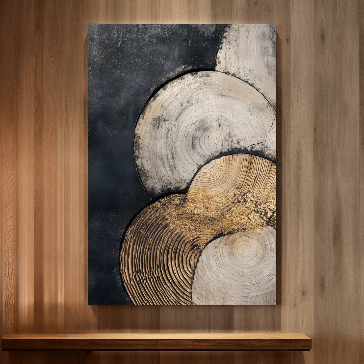 Abstract Wood Grain Circles - Modern Textured Geometric Wall Art