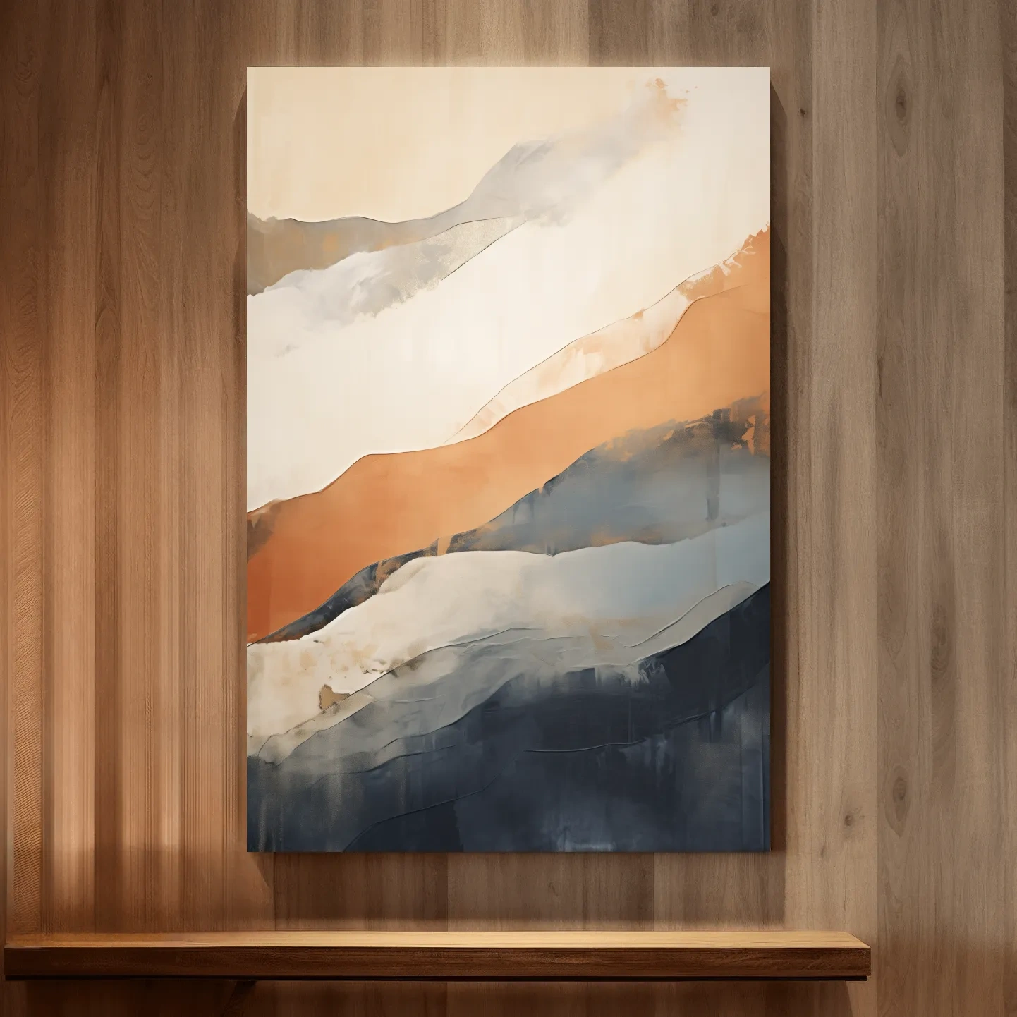 Minimalist Abstract Mountain Layers Painting - Modern Watercolor Landscape Wall Art