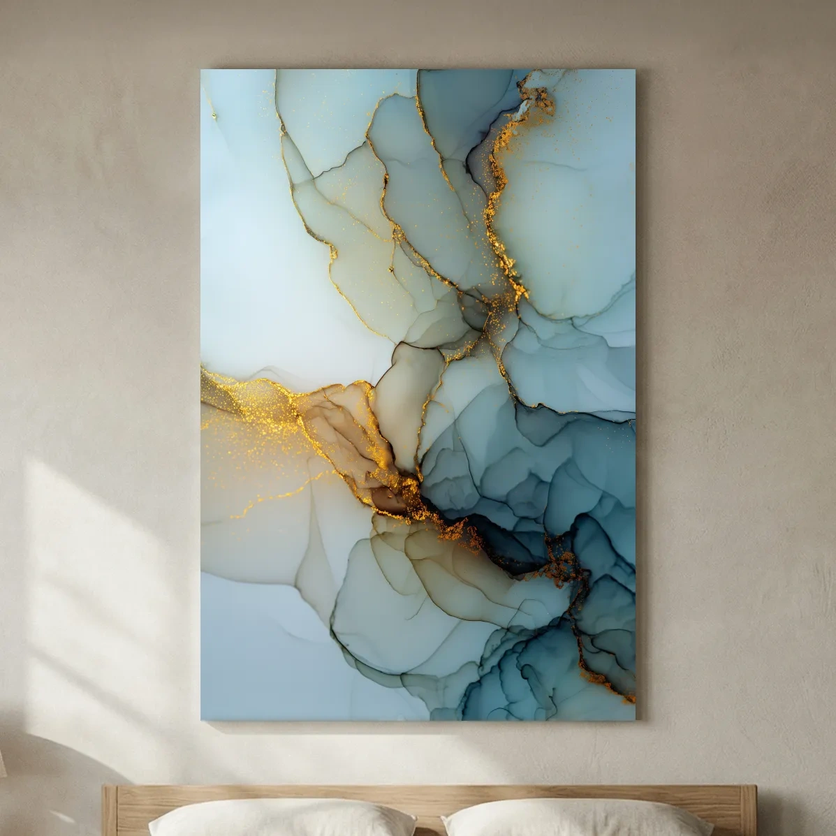 Elegant Alcohol Ink Abstract - Modern Marble Effect Wall Art