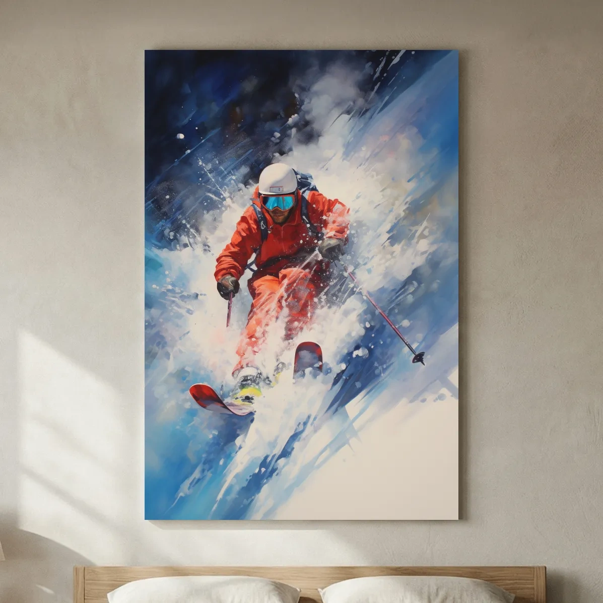 Powder Skier Dynamic Painting - Winter Sports Wall Art