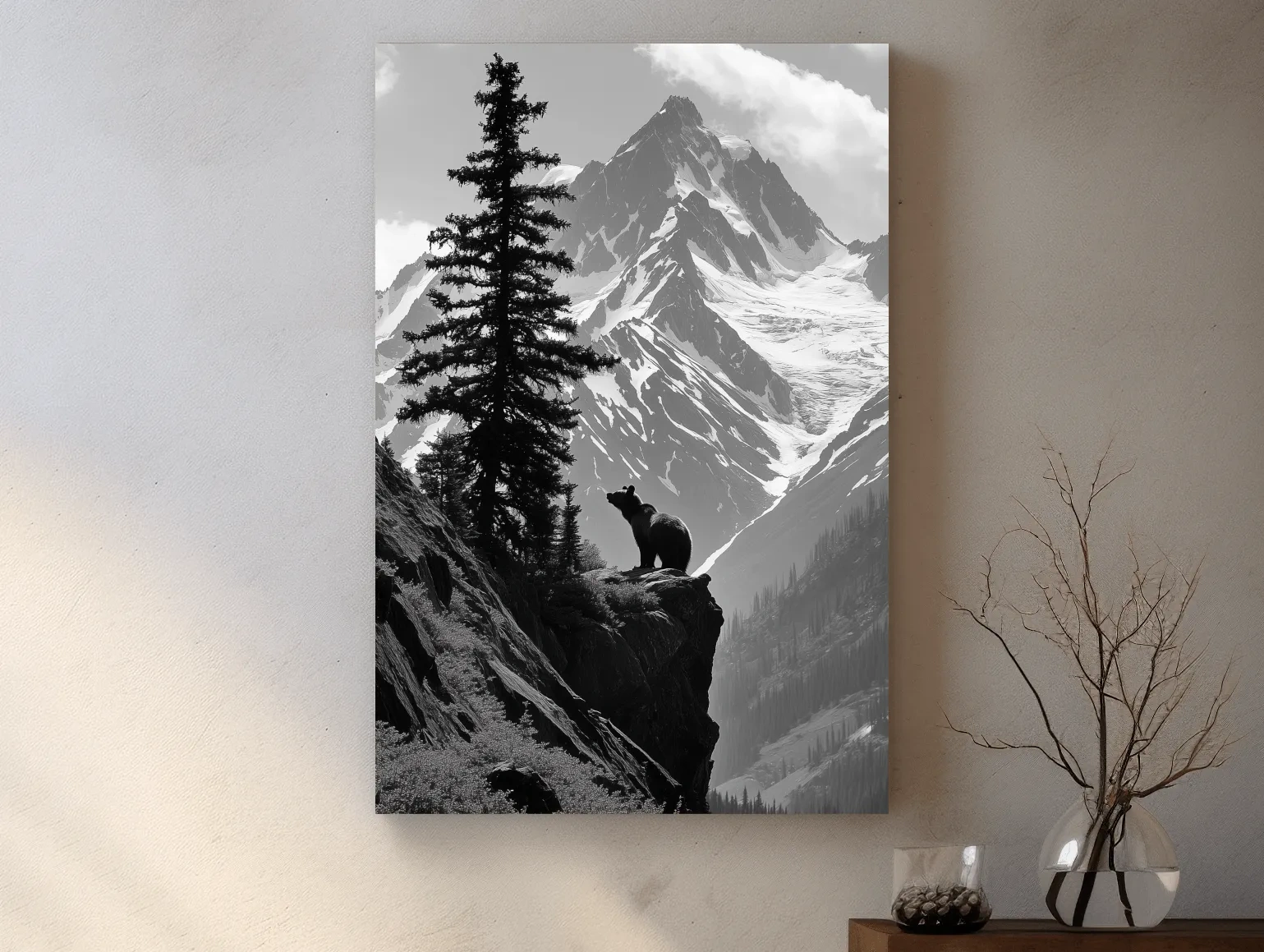 Grizzly Bear Mountain Vista - Photographic Alpine Wilderness Wall Art