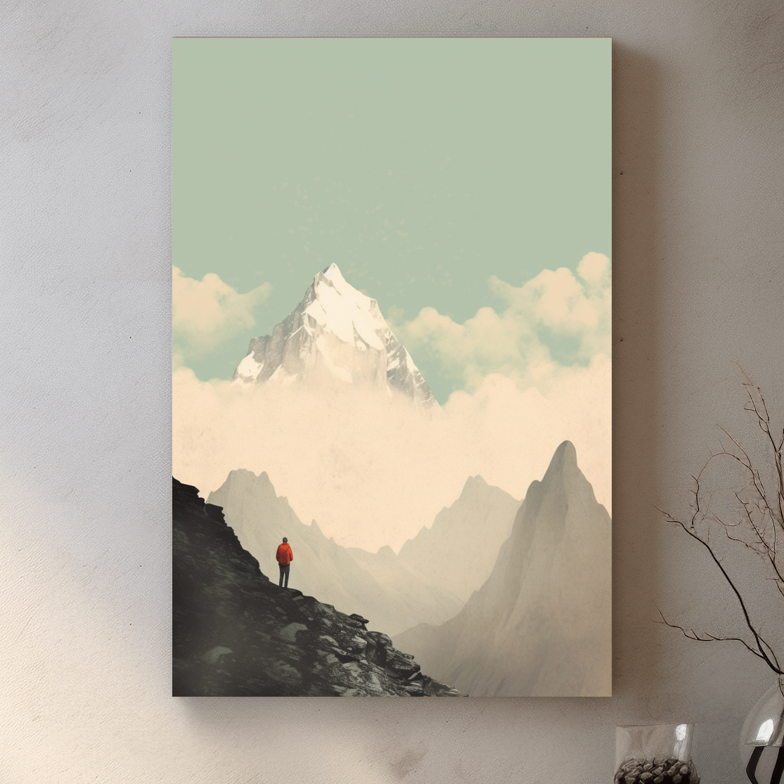 Mountainerring wall art, view of a glacier