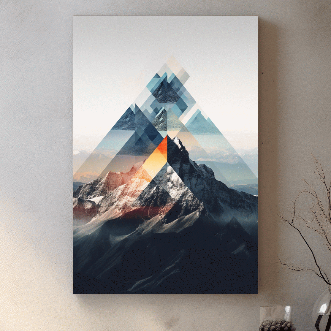 Geometric photographic mountain art