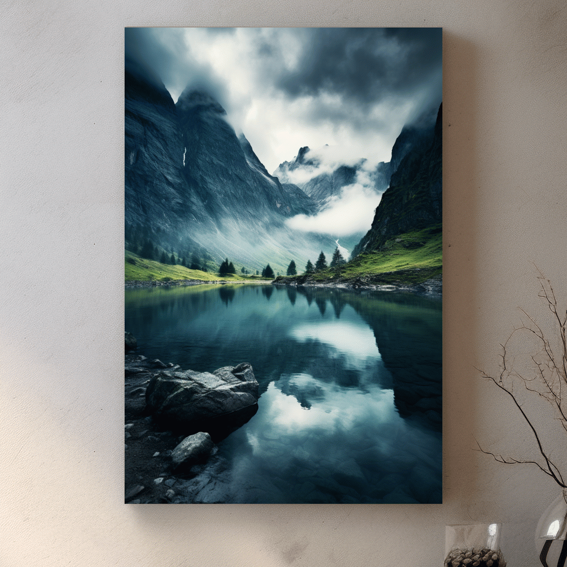Photographic art, valley of morning mist