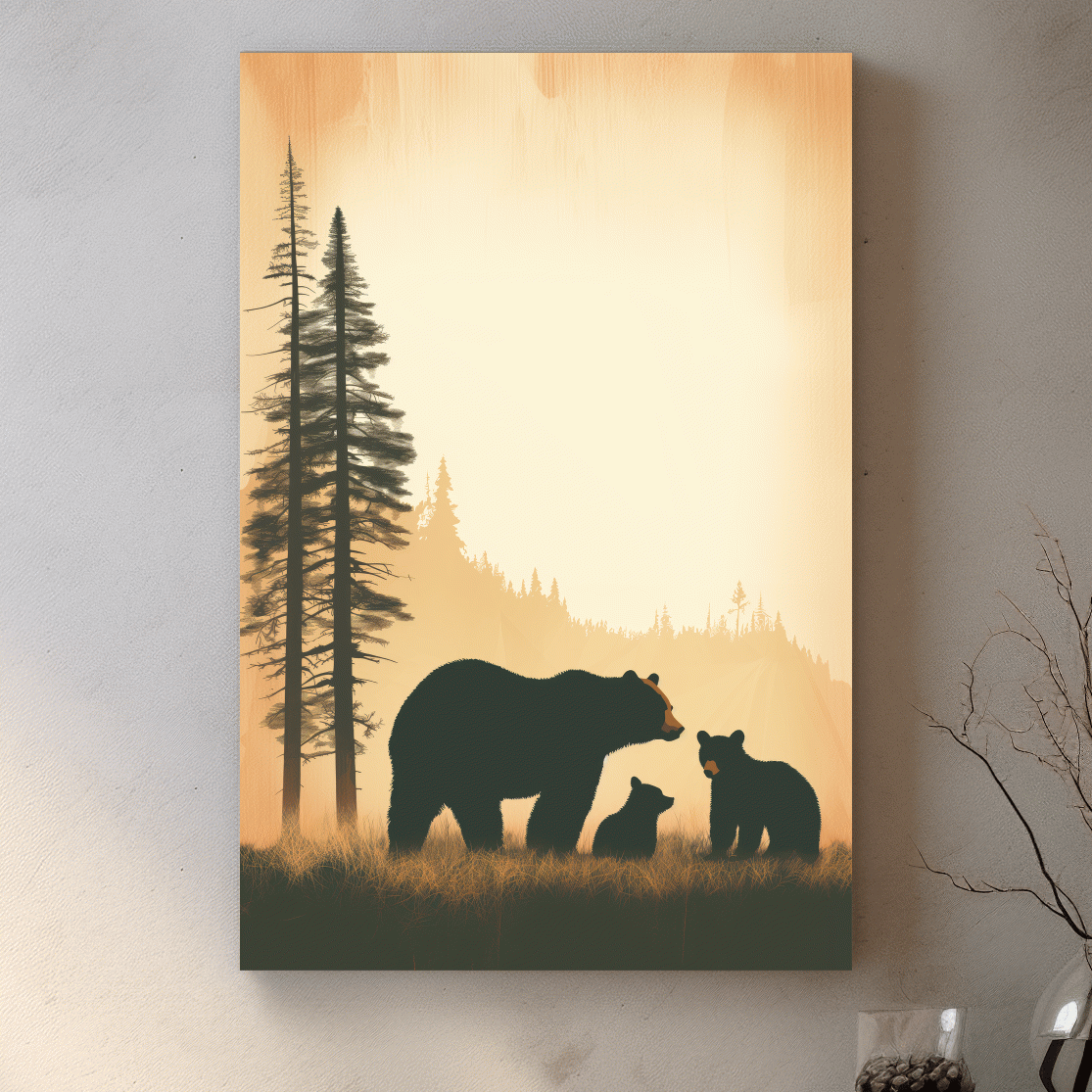 Momma bear and her cubs