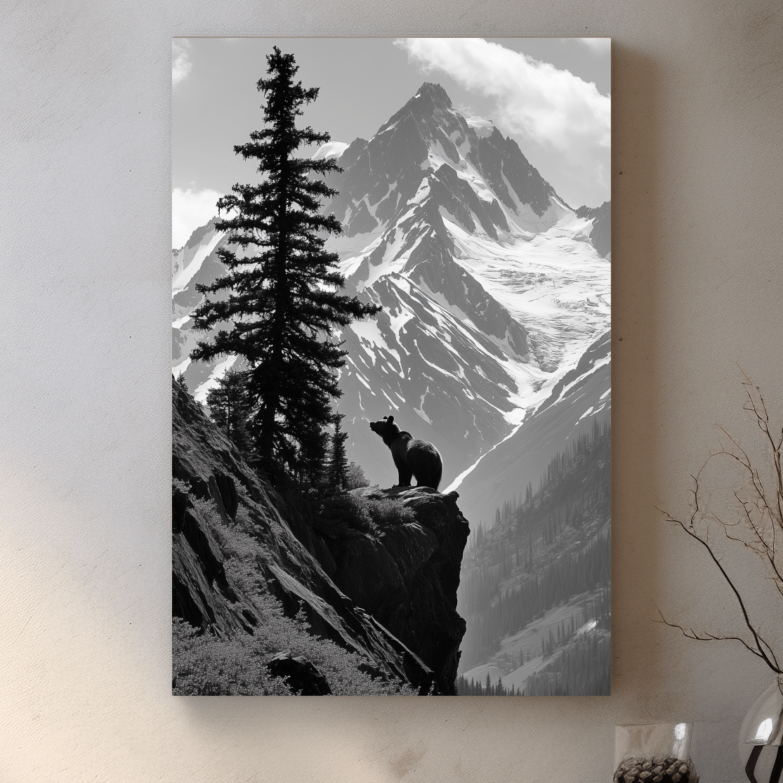 Grizzly Bear Mountain Vista - Photographic Alpine Wilderness Wall Art